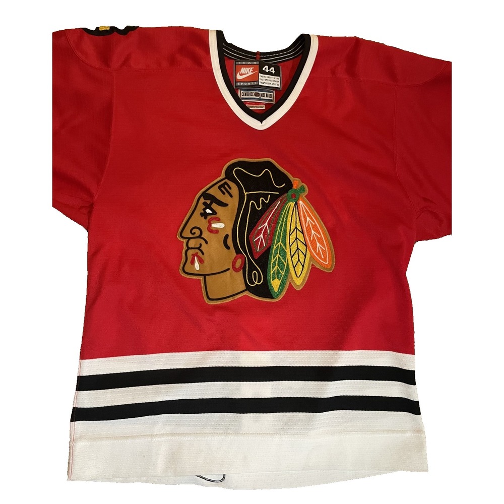 Chicago Blackhawks Nike Center Ice Jersey 90s Vintage 44 BLANK BACK NHL Hockey